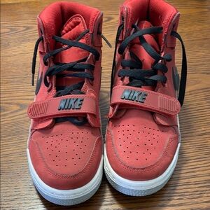 Jordan Red and Black Sneakers High-Top Design